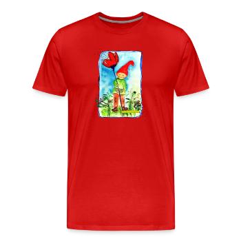 Zwerg - Männer Premium Bio T-Shirt - Rot - Vorne - Damien (186cm)