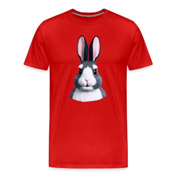 Lapin - Pas seulement à Pâques - T-shirt bio Premium Homme - rouge - Devant - Damien (186cm)