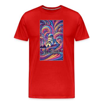 Belgrad Serbien Panorama Design - Männer Premium Bio T-Shirt - Rot - Vorne - Damien (186cm)