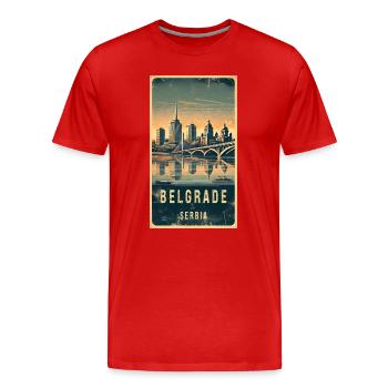 Belgrad Serbien Vintage Design - Männer Premium Bio T-Shirt - Rot - Vorne - Damien (186cm)