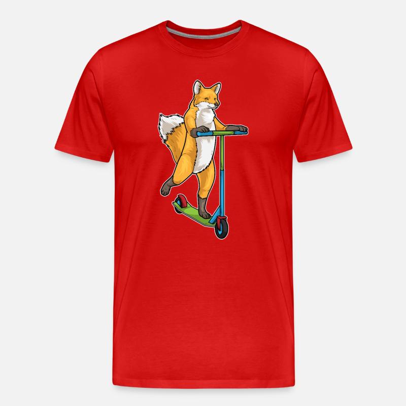 Fuchs Tretroller - Männer Premium Bio T-Shirt - Rot