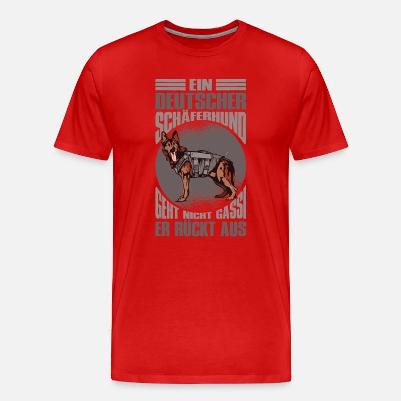 Schäferhund Geschenke Hund Herrchen Gassi - Männer Premium Bio T-Shirt - Rot