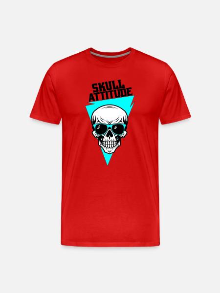 Skull with Glasses - Men's Premium Organic T-Shirt - red