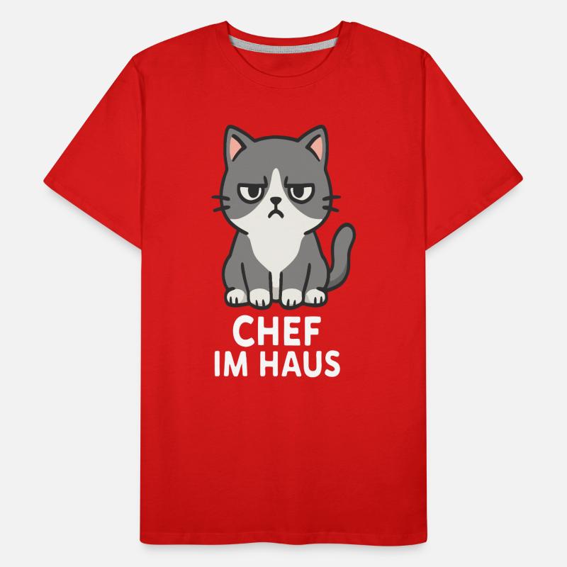 Cat with grumpy expression Men's Premium Organic T-Shirt