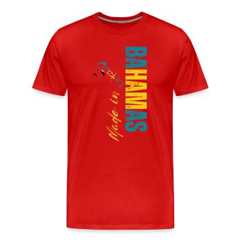Fabriqué aux Bahamas, né aux Bahamas - T-shirt bio Premium Homme - rouge - Devant - Damien (186cm)