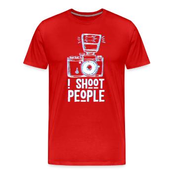 I Shoot People – Lustiger photographen Spruch - Männer Premium Bio T-Shirt - Rot - Vorne - Damien (186cm)