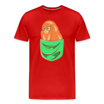 Singe Tamarin - T-shirt bio Premium Homme - rouge - Devant - Damien (186cm)