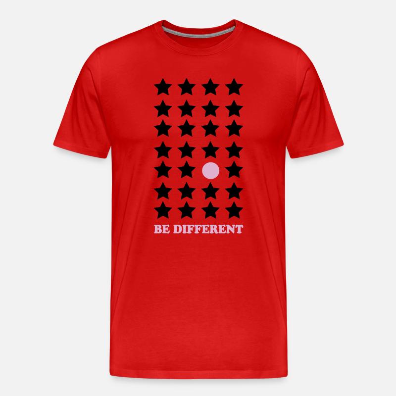 Sei Anders – Pastellpunkt Be Different - Männer Premium Bio T-Shirt - Rot