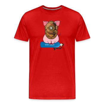 Divers Dive Deep Dive Certificat diveaholic - T-shirt bio Premium Homme - rouge - Devant - Damien (186cm)