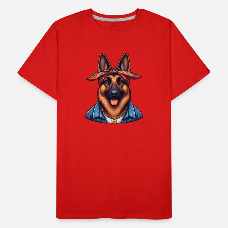 Deutscher Schäferhund Der DJ Männer Premium Bio T-Shirt
