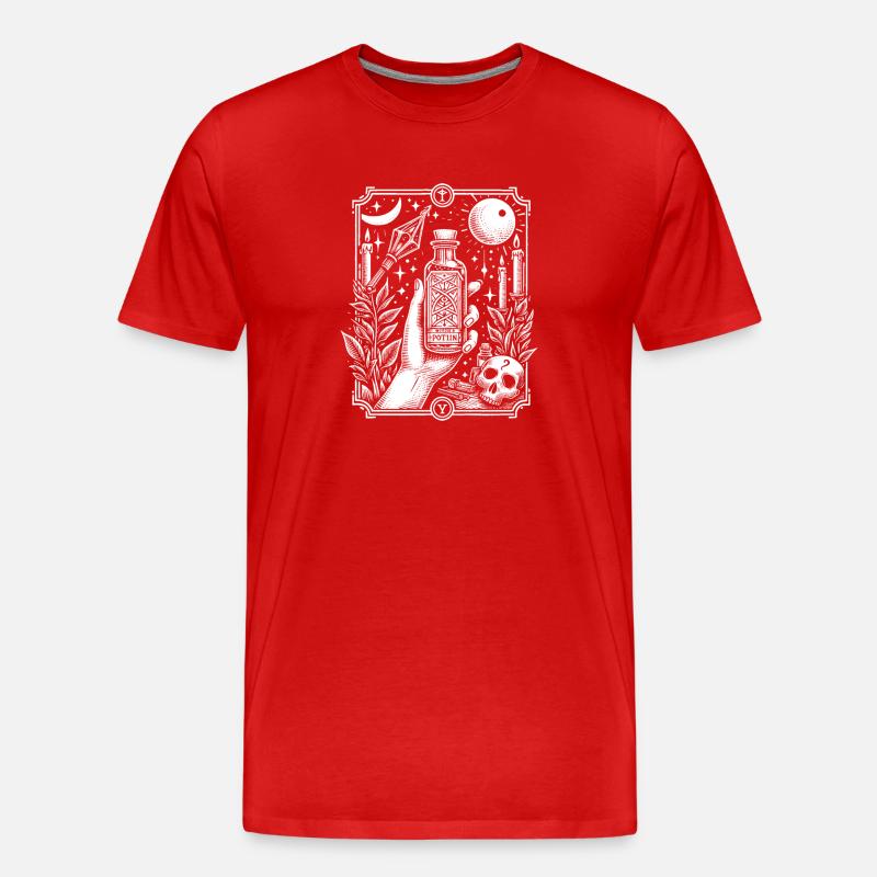 Trank-Fläschchen - Männer Premium Bio T-Shirt - Rot