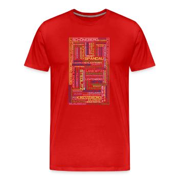 Stadtteile Mosaik - Berlin - Männer Premium Bio T-Shirt - Rot - Vorne - Damien (186cm)