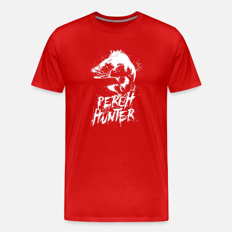 Perch Hunter Barsch Angler Jäger - Männer Premium Bio T-Shirt - Rot