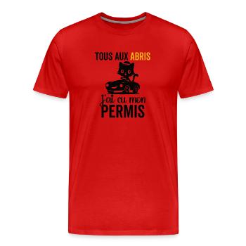 Ich habe meine Lizenz bekommen, herzlichen Glückwunsch an mich selbst - Männer Premium Bio T-Shirt - Rot - Vorne - Damien (186cm)