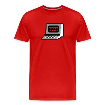 ordinateur de pixels - T-shirt bio Premium Homme - rouge - Devant - Damien (186cm)