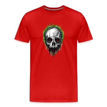skull_scribble - T-shirt bio Premium Homme - rouge - Devant - Damien (186cm)