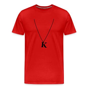 Halskette Buchstabe K - Männer Premium Bio T-Shirt - Rot - Vorne - Damien (186cm)