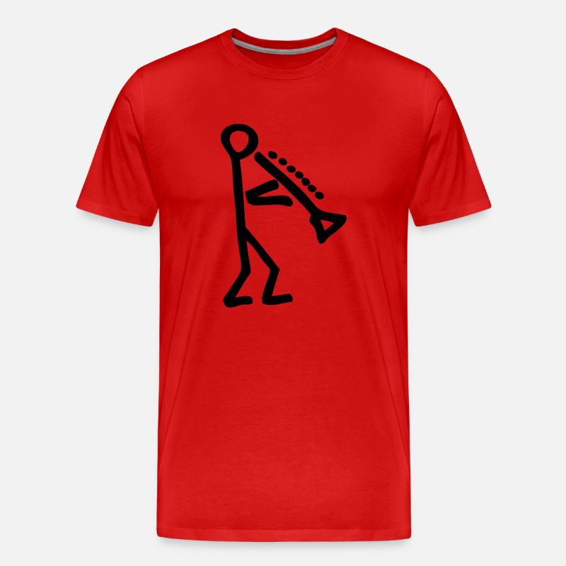 Musikant mit Klarinette - Männer Premium Bio T-Shirt - Rot