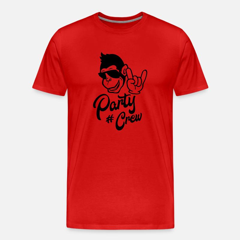 monkey cool party crew - Männer Premium Bio T-Shirt - Rot