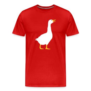 Laughing goose design - Men's Premium Organic T-Shirt - red - Front - Damien (186cm)