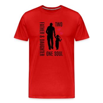 Vater Tochter Hand in Hand Herz Seele Bester Papa - Männer Premium Bio T-Shirt - Rot - Vorne - Damien (186cm)
