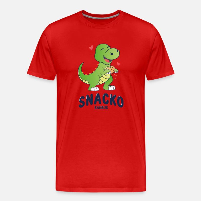 Snackosaurus mit Cookie Geschenkidee - Männer Premium Bio T-Shirt - Rot