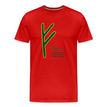 fehu - Männer Premium Bio T-Shirt - Rot - Vorne - Damien (186cm)