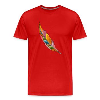 Feather - Men's Premium Organic T-Shirt - red - Front - Damien (186cm)