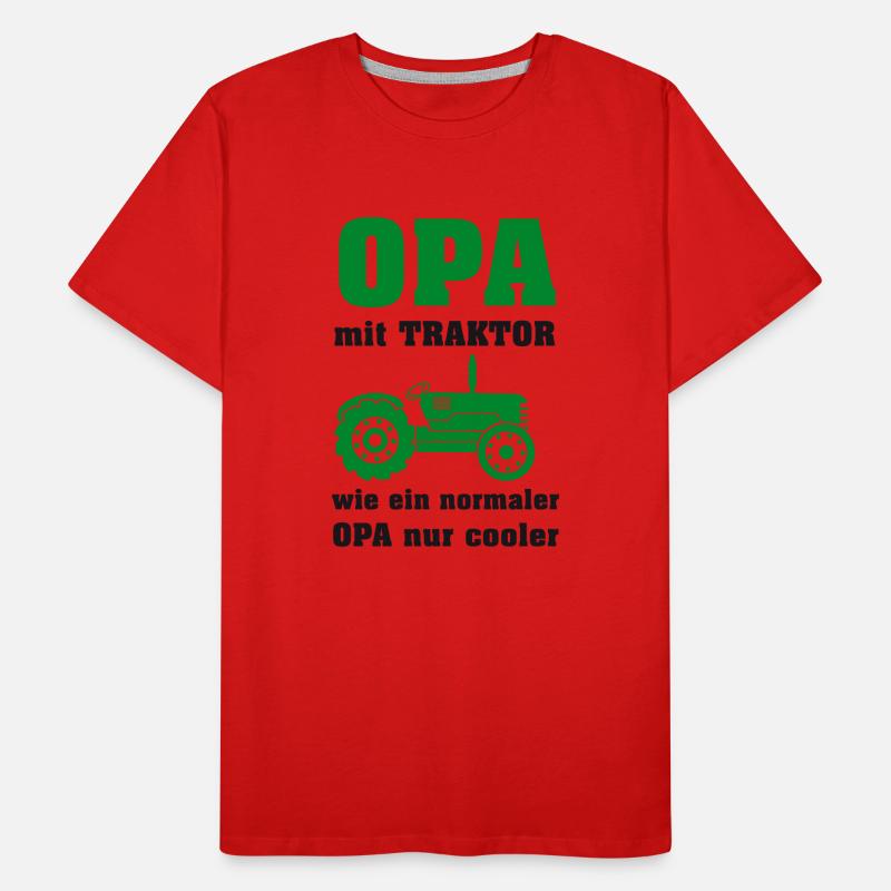 Opa mit Traktor Männer Premium Bio T-Shirt