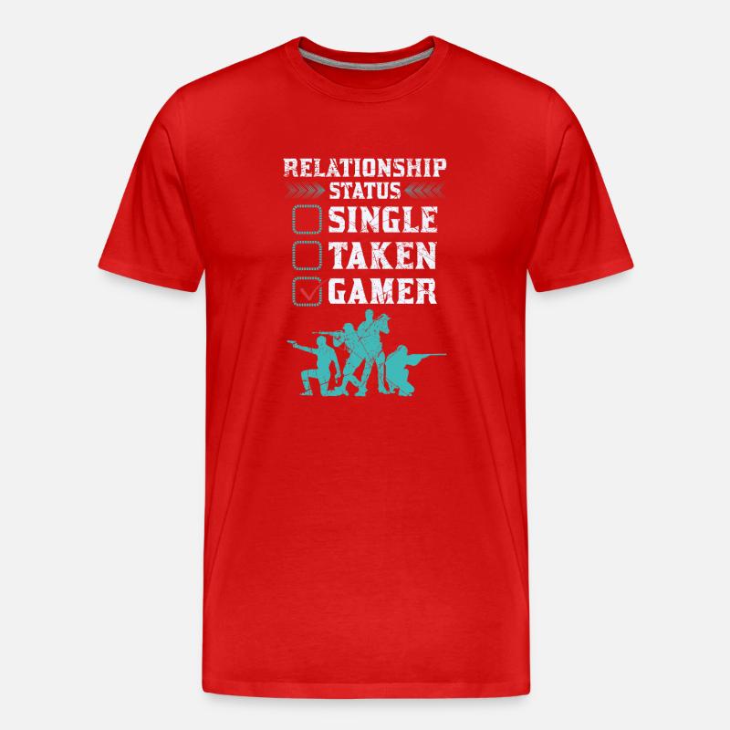 Relationship Status Gamer Design - Männer Premium Bio T-Shirt - Rot