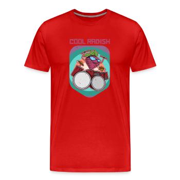 Ernährung Vegan Rettich Gesund Salat Veganer - Männer Premium Bio T-Shirt - Rot - Vorne - Damien (186cm)