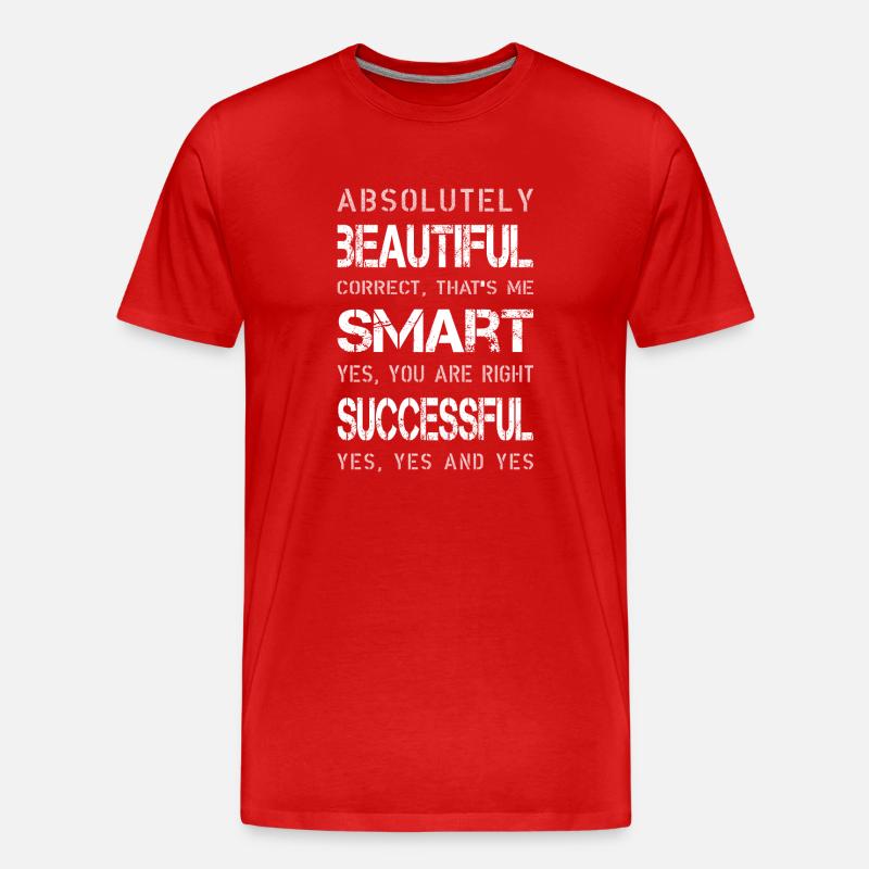 successful smart beautiful - Männer Premium Bio T-Shirt - Rot