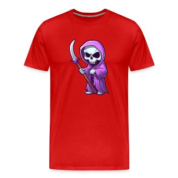 Autocollant Graffiti Grim Reaper - T-shirt bio Premium Homme - rouge - Devant - Damien (186cm)