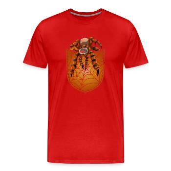 Cobweb Tarantula Gift Chest Pocket Spider - Men's Premium Organic T-Shirt - red - Front - Damien (186cm)