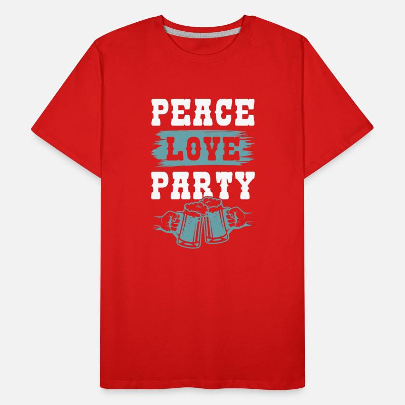 bier friede liebe Männer Premium Bio T-Shirt