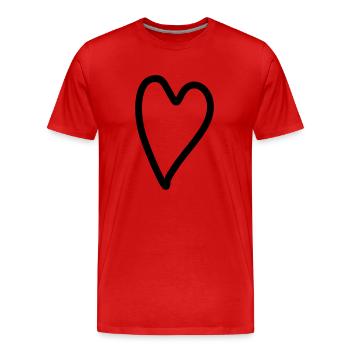 Heart Simple - Men's Premium Organic T-Shirt - red - Front - Damien (186cm)