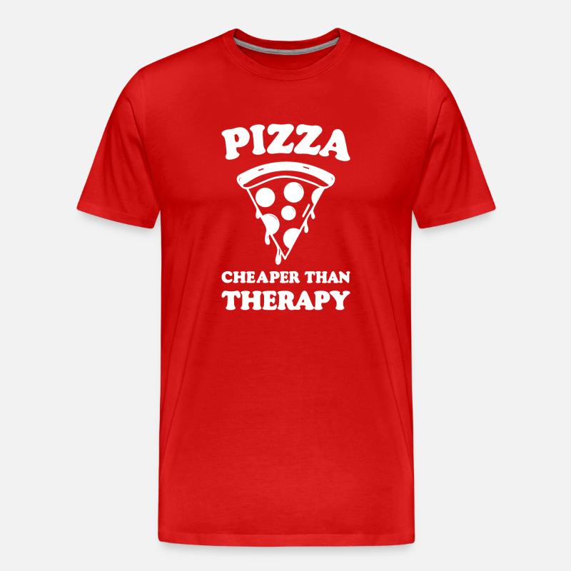 Pizza Cheaper than Therapy - Men's Premium Organic T-Shirt - red