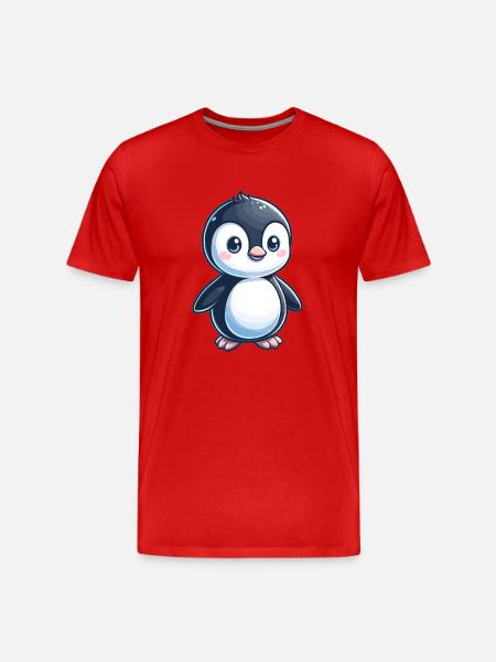 childlike penguin - Men's Premium Organic T-Shirt - red