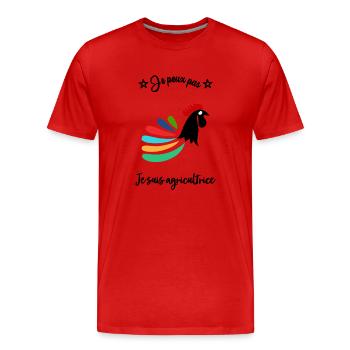 BAUER. BAUER. LANDWIRTSCHAFT. FIRMA - Männer Premium Bio T-Shirt - Rot - Vorne - Damien (186cm)