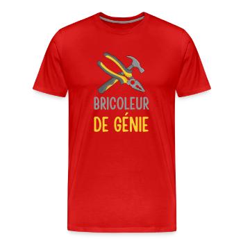 Bricoleur de génie - T-shirt bio Premium Homme - rouge - Devant - Damien (186cm)