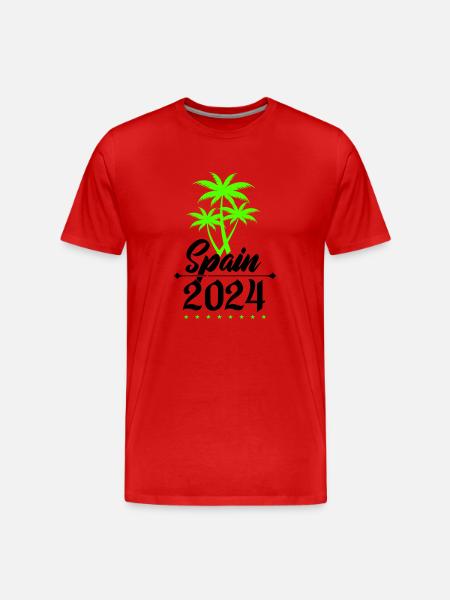 Spain 2024 Palm Trees - Men's Premium Organic T-Shirt - red