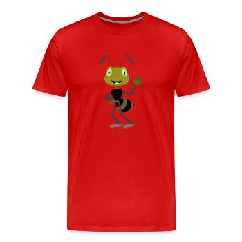 Freche Ameise - Männer Premium Bio T-Shirt - Rot - Vorne - Damien (186cm)