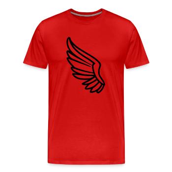 Engelsflügel - Männer Premium Bio T-Shirt - Rot - Vorne - Damien (186cm)