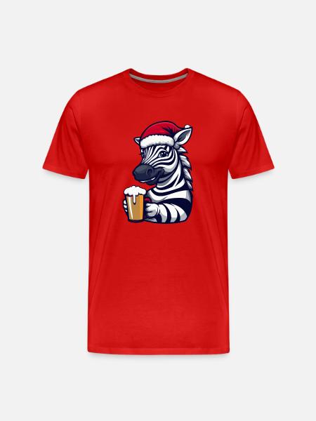 Bière de Noël Zebra - T-shirt bio Premium Homme - rouge
