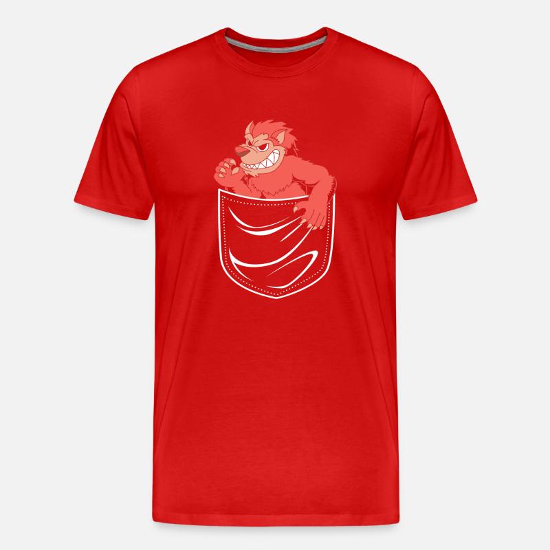 Werwolf - Männer Premium Bio T-Shirt - Rot