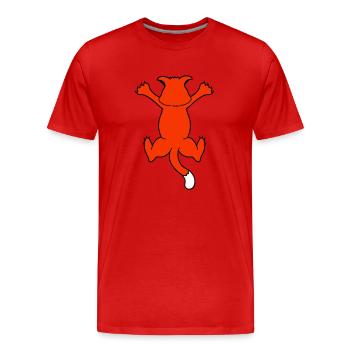 Lustige Katze Krallt Krallen Festkrallen Kratzen - Männer Premium Bio T-Shirt - Rot - Vorne - Damien (186cm)