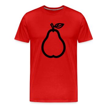 poire - T-shirt bio Premium Homme - rouge - Devant - Damien (186cm)