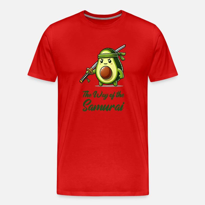 avocado samurai obst - Männer Premium Bio T-Shirt - Rot