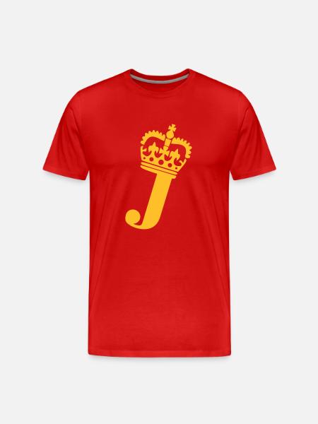 Buchstabe J - Männer Premium Bio T-Shirt - Rot