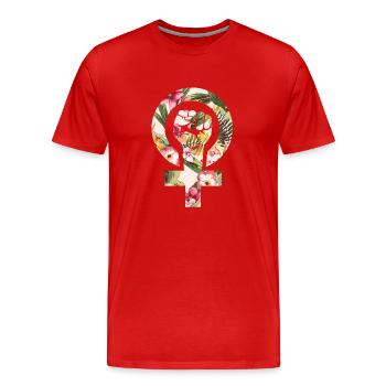 Feministen Faust - Gleichberechtigung -Frauenrecht - Männer Premium Bio T-Shirt - Rot - Vorne - Damien (186cm)